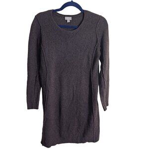 J. Jill Brown Italian Yarn Wool Cashmere Exposed Seams Sweater Dress Size XSP
